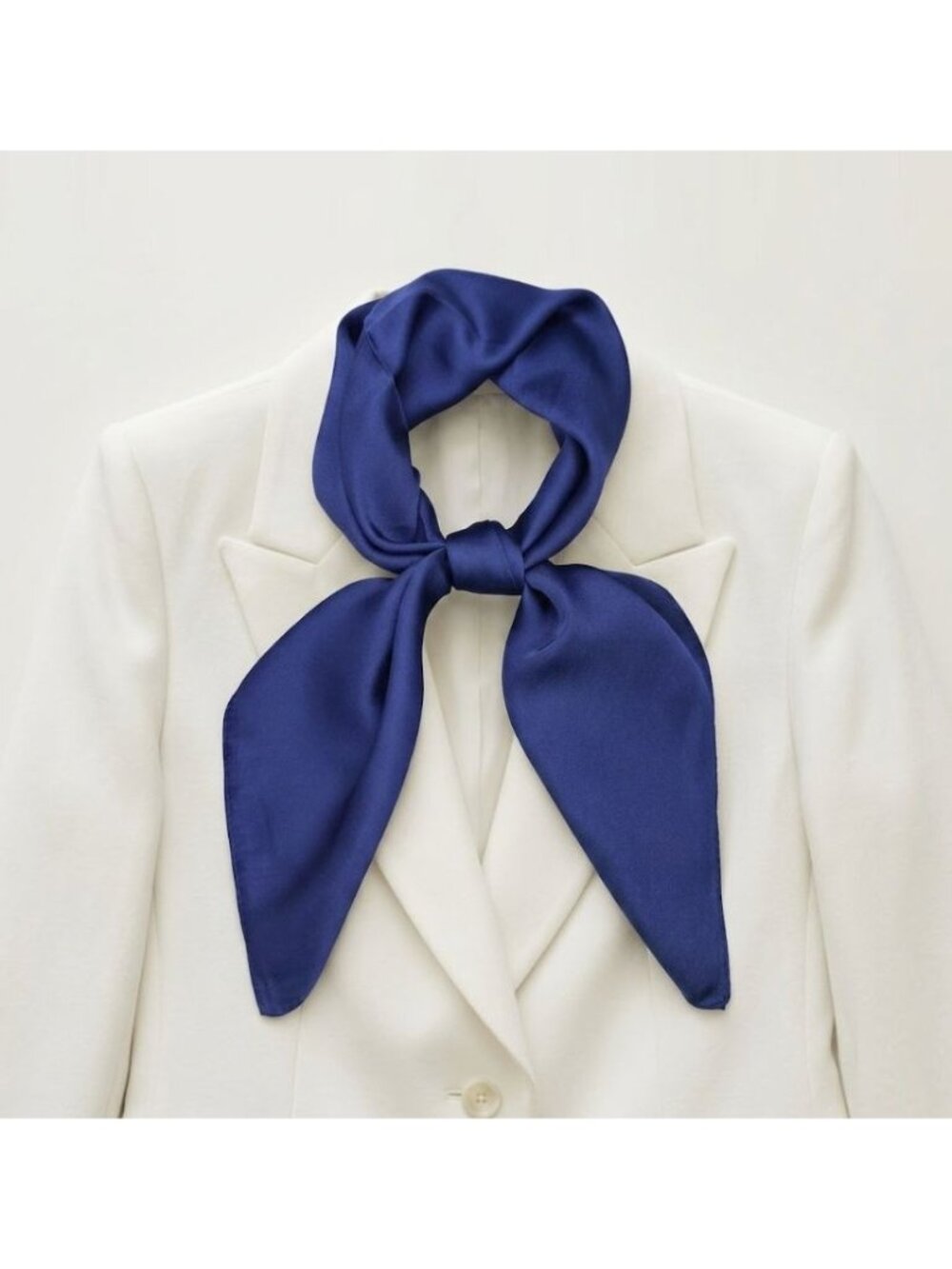 ✨Elegant Square Silky Scarf Bandana Blue Headwear Solid Soft Versatile Shawl New